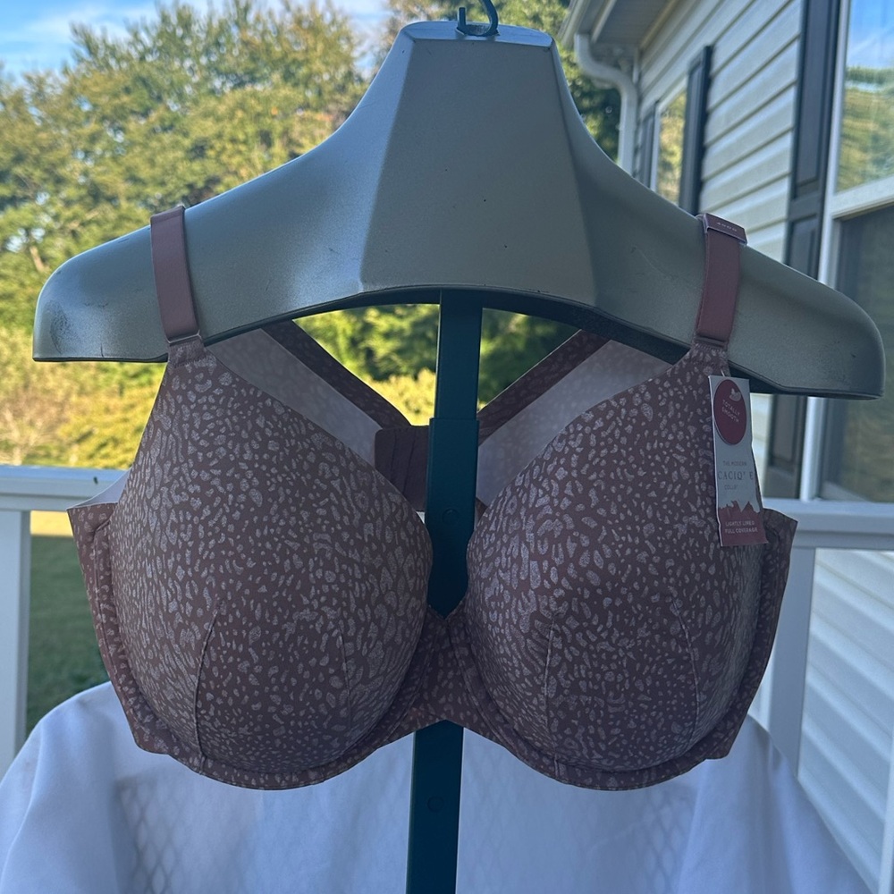 Cacique Mauve Pink Patterned Bra 40 DD NWT